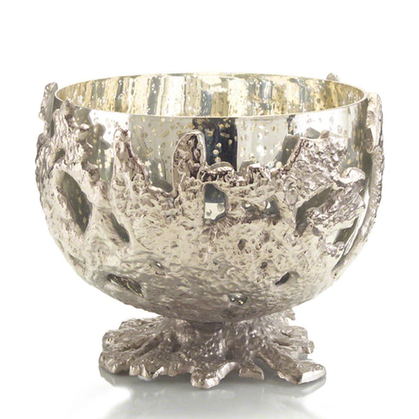 ANTIQUE MERCURY GLASS BOWL (NICKEL)