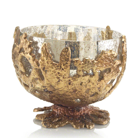 ANTIQUE MERCURY GLASS BOWL (GOLD)